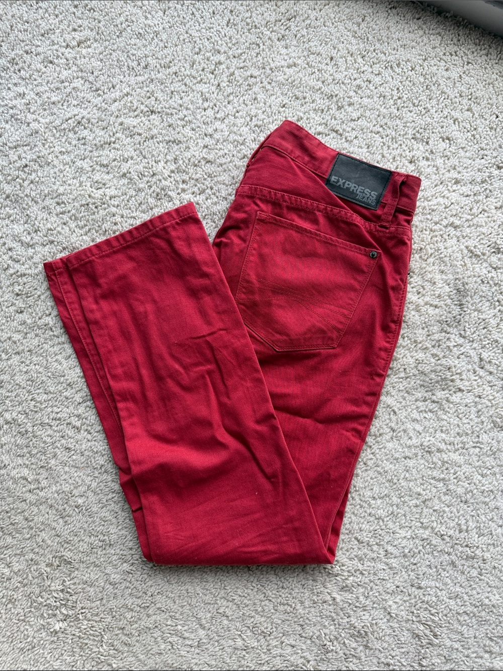 Express Deep Red Slim Jeans